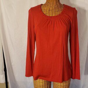 Ladies LIZ CLAIBORNE Long Sleeve Scoop Neck Jersey in Red - S